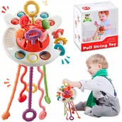 Zabawki sensoryczne - Zabawka Sensoryczna Pop It MONTESSORI Gryzak dla NIEMOWLĄT 4w1 ANTYSTRESOWA - miniaturka - grafika 1