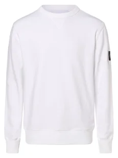 Calvin Klein Jeans Męska bluza nierozpinana Mężczyźni Bawełna biały jednolity, S - Bluzy męskie - miniaturka - grafika 1
