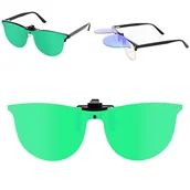 Akcesoria do okularów - Nakładki przeciwsłoneczne polaryzacyjne na okulary korekcyjne NA-182B zielone - miniaturka - grafika 1