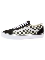 Trampki damskie - Vans Skórzane sneakersy "Checkerboard Old" w kolorze czarno-beżowym - miniaturka - grafika 1