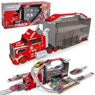 Tory, garaże, parkingi - WOOPIE Zestaw Ciężarówka Laweta Garaż Tor Wyścigowy - miniaturka - grafika 1