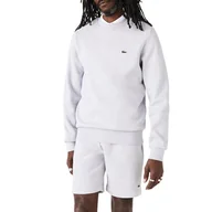 Bluzy sportowe męskie - Bluza Lacoste Organic Brushed Cotton Sweatshirt SH9608-CCA - szara - miniaturka - grafika 1