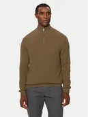 Swetry męskie - Bugatti Sweter 7500-65546B Brązowy Regular Fit - miniaturka - grafika 1