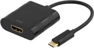 Adaptery i przejściówki - Deltaco USBC-HDMI adapter kablowy 0,1 m USB Type-C Czarny - miniaturka - grafika 1