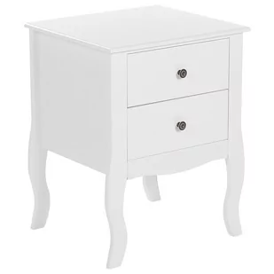 Szafka nocna 2 szuflady biała LANE - Szafki nocne - miniaturka - grafika 1
