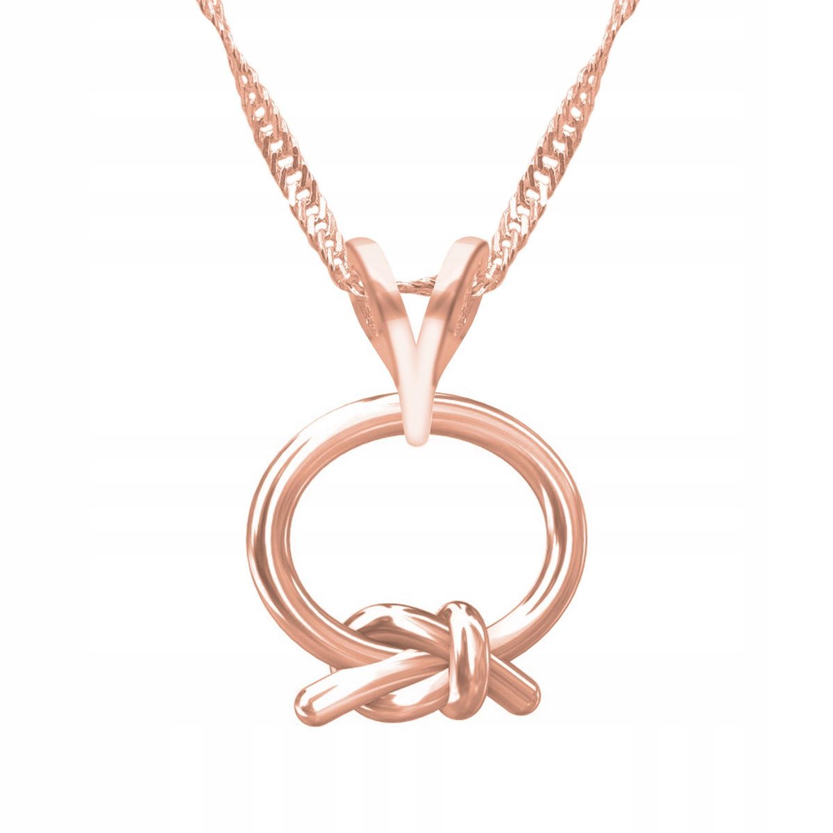 Naszyjnik Pozłacany Pętelka Kółko Okrąg Symbol Love Sznurek SREBRO 925