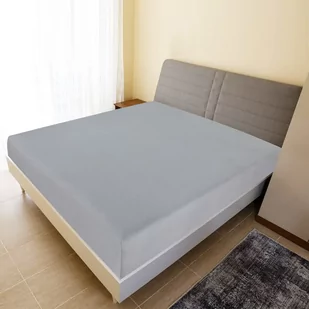vidaXL Prześcieradło, szare, 100x200 cm, dżersej bawełniany - Prześcieradła - miniaturka - grafika 1