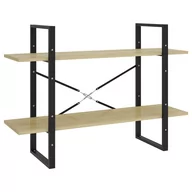 Regały - vidaXL 2-poziomowy regał na książki dąb sonoma 100x30x70 cm płyta 806470 - miniaturka - grafika 1