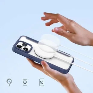 DUX DUCIS Skin X Pro - futerał z klapką kompatybilny z MagSafe do Apple iPhone 15 Pro niebieski - Etui i futerały do telefonów - miniaturka - grafika 5
