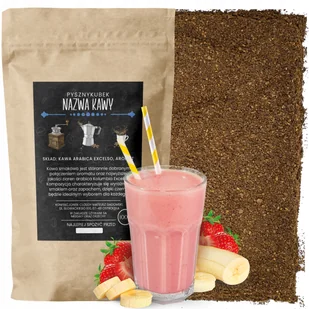 Kawa Mielona smakowa Shake Truskawkowy 1000G 1KG - Cappuccino i kawy smakowe - miniaturka - grafika 1