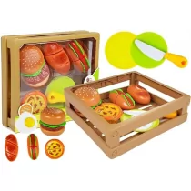 Import LEANToys Zestaw Do Krojenia Burger na Rzepy w Skrzyni 4453 - Zabawki AGD - miniaturka - grafika 1