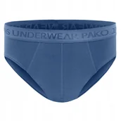 Majtki męskie - Slipy majtki męskie klasyczne bawełniane DEEP niebieskie XL Pako Jeans - miniaturka - grafika 1