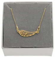 Naszyjniki - Złoty naszyjnik celebrytka skrzydła skrzydło ażur wings srebro 925 60 cm - miniaturka - grafika 1