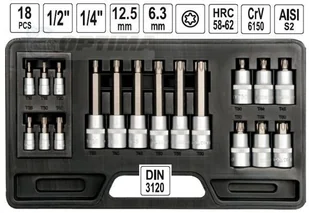 Yato Klucze trzpieniowe Torx T10 - T60 mm 18 części - Klucze i nasadki - miniaturka - grafika 1