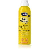 Kosmetyki kąpielowe dla dzieci - Chicco Baby Moments Sun ochronny spray dla dzieci 0 m+ 150 ml - miniaturka - grafika 1