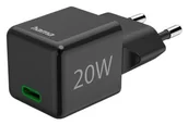Ładowarki do telefonów - Hama supermini 20W PD/QC 1x USB-C czarna - miniaturka - grafika 1