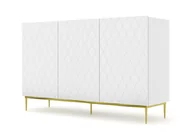 Komody - Komoda DIOR GOLD 145 Biały Mat, Złoty - miniaturka - grafika 1