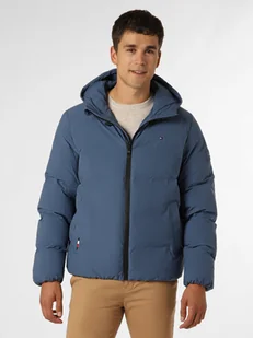 Tommy Hilfiger Męska kurtka pikowana Mężczyźni Sztuczne włókno niebieski jednolity, S - Kurtki męskie - miniaturka - grafika 1