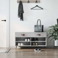 Szafki na buty - vidaXL Ławka na buty betonowa szara 102x35x55 cm materiał drewnopochodny - Ławka na buty - Ławka na buty - Ławka z miejscem do przechowywania - Stojak na buty - miniaturka - grafika 1