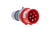 Gniazdka elektryczne - PCE Wtyczka przenośna 16A 7P 400V czerwona IP44 SHARK 017-6v 017-6v - miniaturka - grafika 1