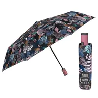 Parasole - Parasol damski składany Perletti Time Monstera, różowa rączka - miniaturka - grafika 1