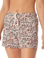 Spodnie damskie - Schiesser Damskie spodnie do spania krótkie bawełna mieszanka streczu + relaksacja, kwiaty, 46, Floral - miniaturka - grafika 1