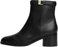 Botki damskie - Tommy Hilfiger Damskie botki TH BUCKLE RIDING MID HEEL FW0FW08859 Botki, czarne (czarne), 6, Czarny, 39 EU - miniaturka - grafika 1