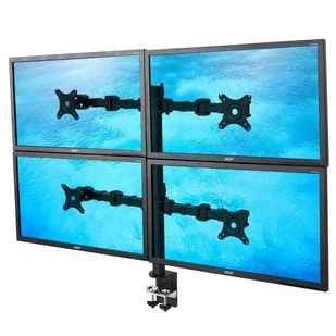 Ergosolid NF44 - Solidny biurkowy uchwyt do czterech monitorów 4x LCD, LED 10"-30" Regulacja 3D NF44 - Uchwyty do monitorów - miniaturka - grafika 1