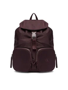 Calvin Klein Plecak Pocket Nylon Flap Backpack LV04F3133G Bordowy - Plecaki - miniaturka - grafika 1