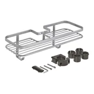 Półki łazienkowe - Samoprzylepna stalowa półka łazienkowa w kolorze srebra Luxy – Metaltex - miniaturka - grafika 1