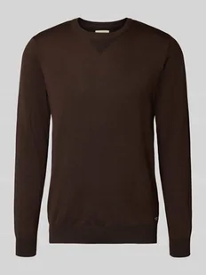 Sweter z dzianiny z okrągłym dekoltem model ‘Bruton’ - Swetry męskie - miniaturka - grafika 1
