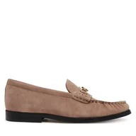 Półbuty damskie - Półbuty Tommy Hilfiger Soft Suede Horsebit Loafer FW0FW08649 Beżowy - miniaturka - grafika 1