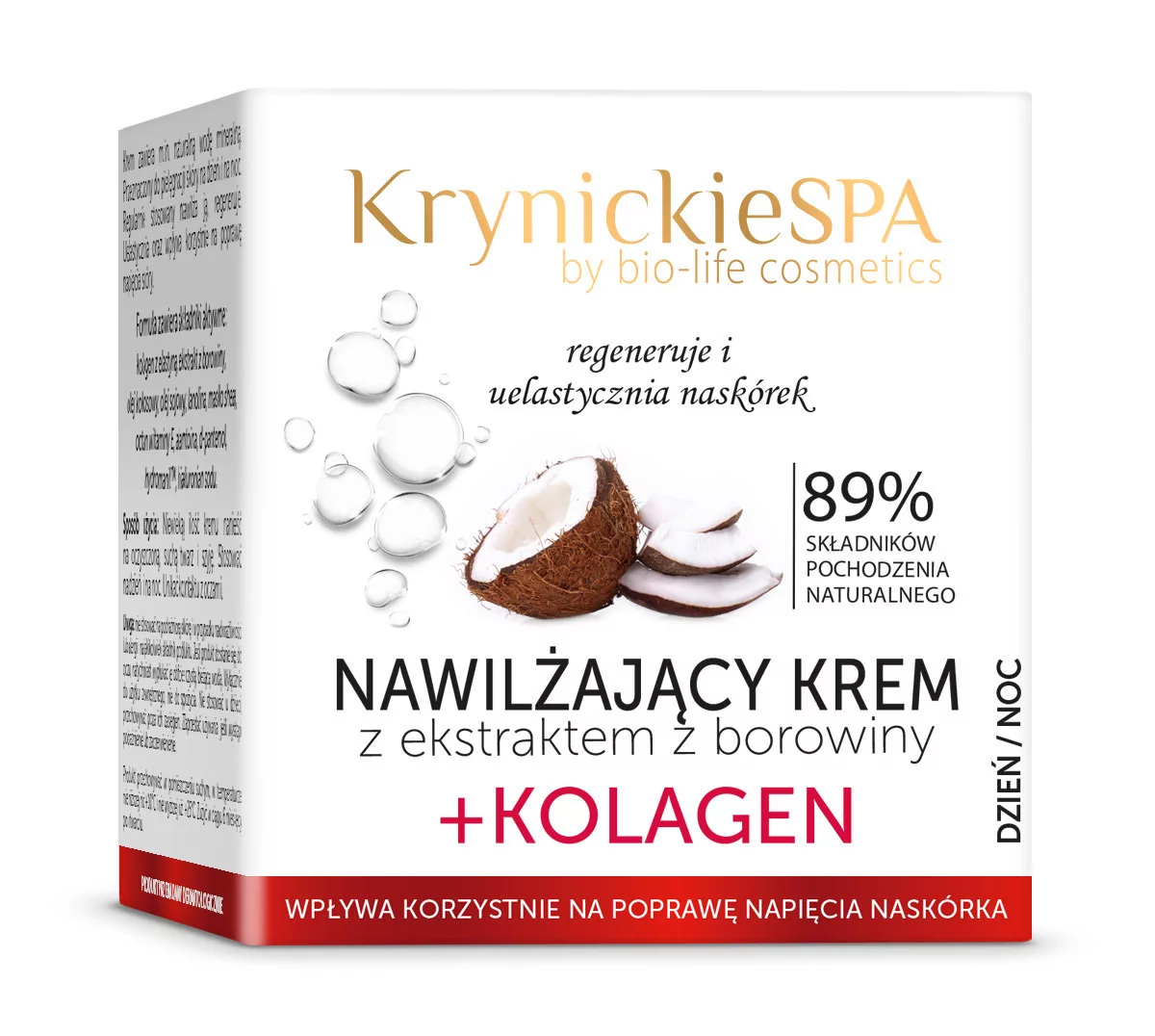 Bio life cosmetics KrynickieSPA Krem borowinowy z kolagenem do twarzy nawilżający na dzień i na noc 50 ml