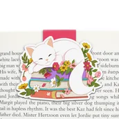 Zakładki do książek - Zakładka magnetyczna do książki, Kot i książki - miniaturka - grafika 1