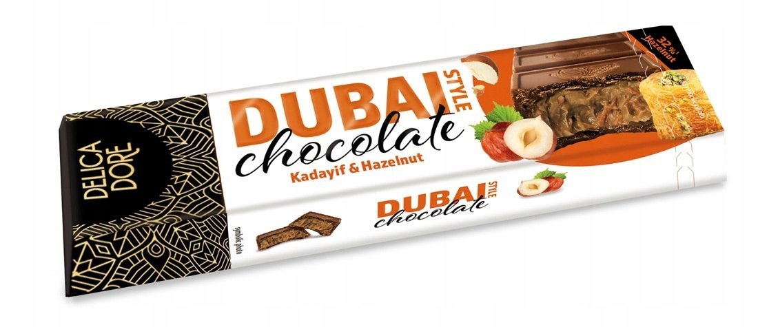 Czekolada Dubai z kadayif i orzechami laskowymi 70g Delicadore