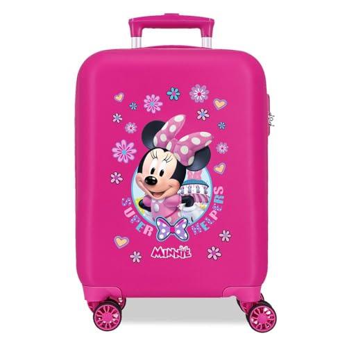 Joumma Disney Minnie Helpers Walizka kabinowa różowa 33 x 50 x 20 cm sztywne tworzywo ABS boczne zapięcie szyfrowe 28,4 L 2 kg 4 koła podwójny bagaż ręczny, Różowy kolor, walizka kabinowa