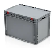 Pojemniki przemysłowe - B2B Partner Plastikowa skrzynka z wiekiem 600x400x435 mm 967210 - miniaturka - grafika 1