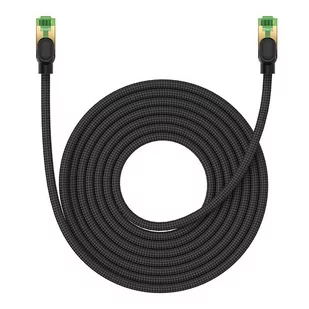 Kabel sieciowy w oplocie kat. 8 Baseus Ethernet RJ45, 40Gbps, 8m (czarny) - Kable miedziane - miniaturka - grafika 2