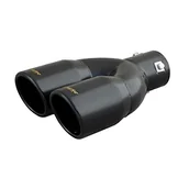 Układ wydechowy - akcesoria - Simoni Racing TRX/18N zacisk wydechowy podwójny okrągły w kolorze czarnym ze stali nierdzewnej, nachylony, uniwersalny - miniaturka - grafika 1