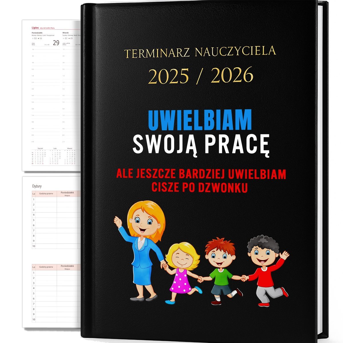 KALENDARZ NAUCZYCIELSKI PLANER A5 2025/2026 ŚMIESZNY UWIELBIAM SWOJĄ PRACĘ