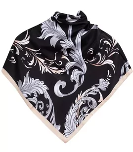 Chusta delikatna elegancka apaszka ornament liście - Apaszki i szaliki damskie - miniaturka - grafika 1