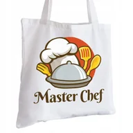 Torby i wózki na zakupy - Torba Bawełniana biała dla Kucharza Na Prezent ekologiczna Trwały Nadruk - miniaturka - grafika 1