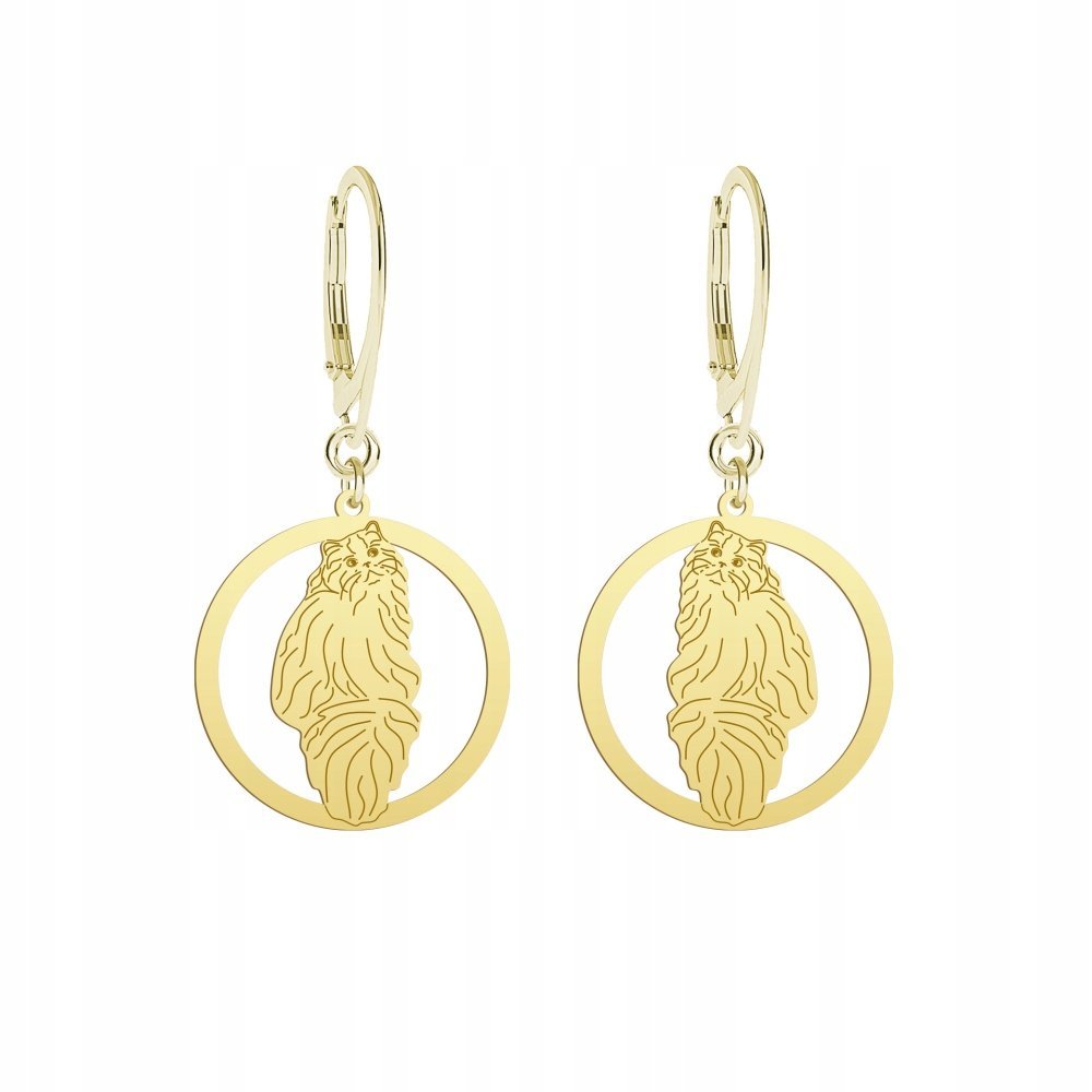 Kolczyki Złote Kot Szkocki Straight 925 Prezent Biżuteria Prezent GRAWER