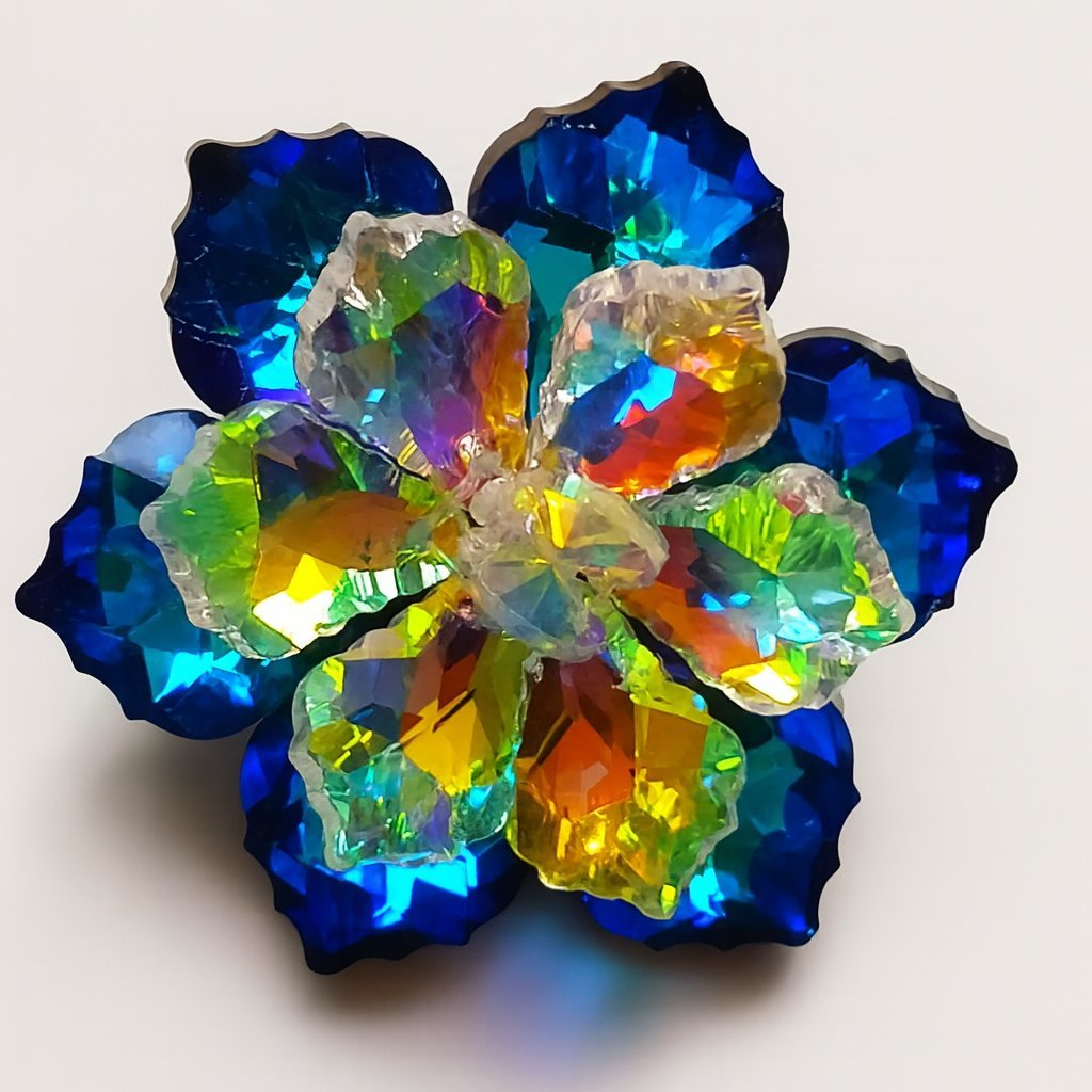 Broszka szklana dwuwarstwowy kwiat