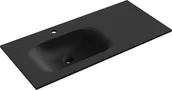 Umywalki - Mexen Vela umywalka wpuszczana w blat lewa 101 x 46,5 cm, czarna mat - 25231071L - miniaturka - grafika 1