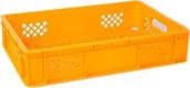 Pojemniki przemysłowe - Artech Pojemnik transportowy EURO 130, ścianki i dno ażurowe, wym. 600 x 400 x 130 mm żółty - miniaturka - grafika 1