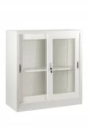 Szafy biurowe - Szafka biurowa zamykana metalowa przeszklona - miniaturka - grafika 1