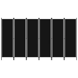 Parawan 6-panelowy, czarny, 300 x 180 cm - Parawany - miniaturka - grafika 1
