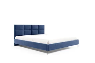 GUTTO Łóżko tapicerowane 120 x 200 cm wykonane z weluru czarne metalowe nóżki łóżko - łóżko z pięknym pikowaniem i specjalnym designem - Łóżka - miniaturka - grafika 1