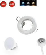 Żarówki LED - Reflektor wpuszczany GU10 Ø60mm otwór wiercony aluminium w komplecie GU10 5W żarówka LED biała okrągła chłodna biel 350 lumenów - miniaturka - grafika 1